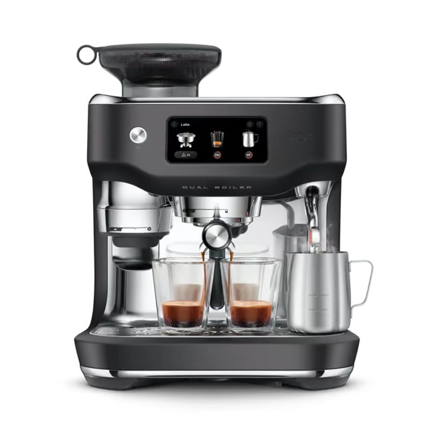 Кофемашина Sage Oracle Dual Boiler SES995BTR4EEU1 Black Truffle на белом фоне