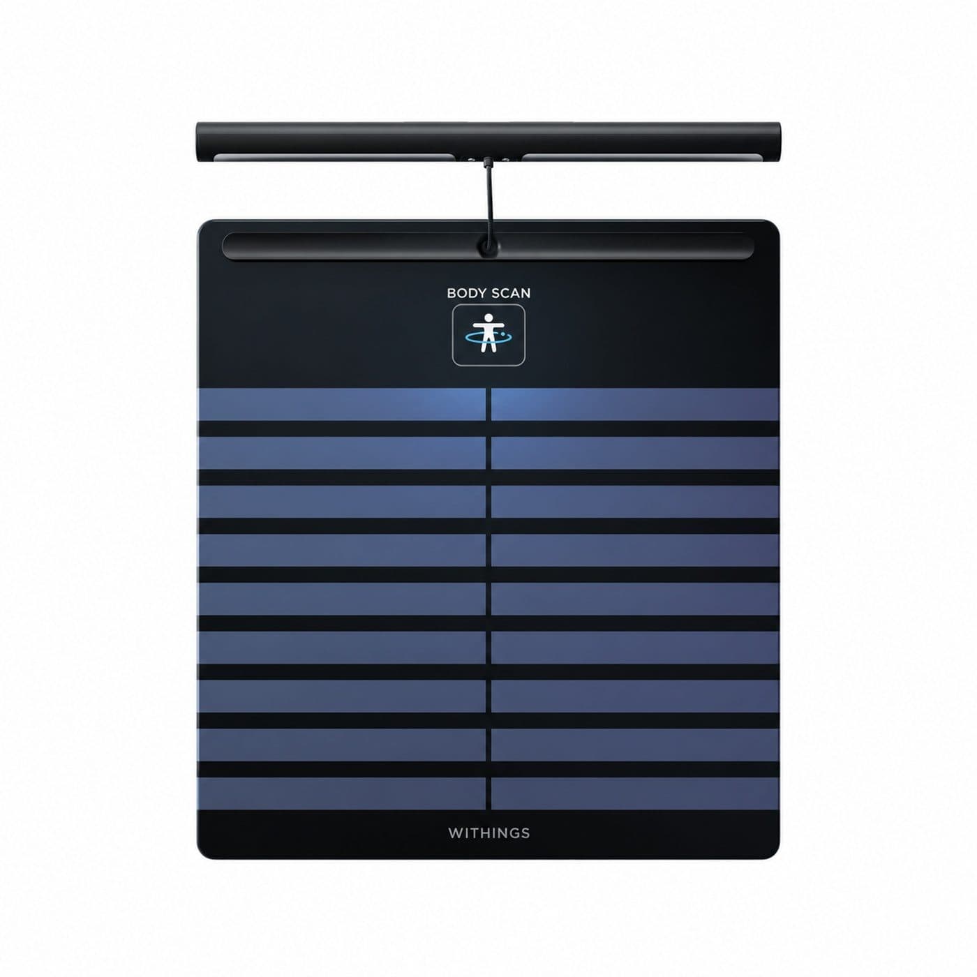 Чёрные умные весы Withings Body Scan WBS08 с рукояткой — вид сверху