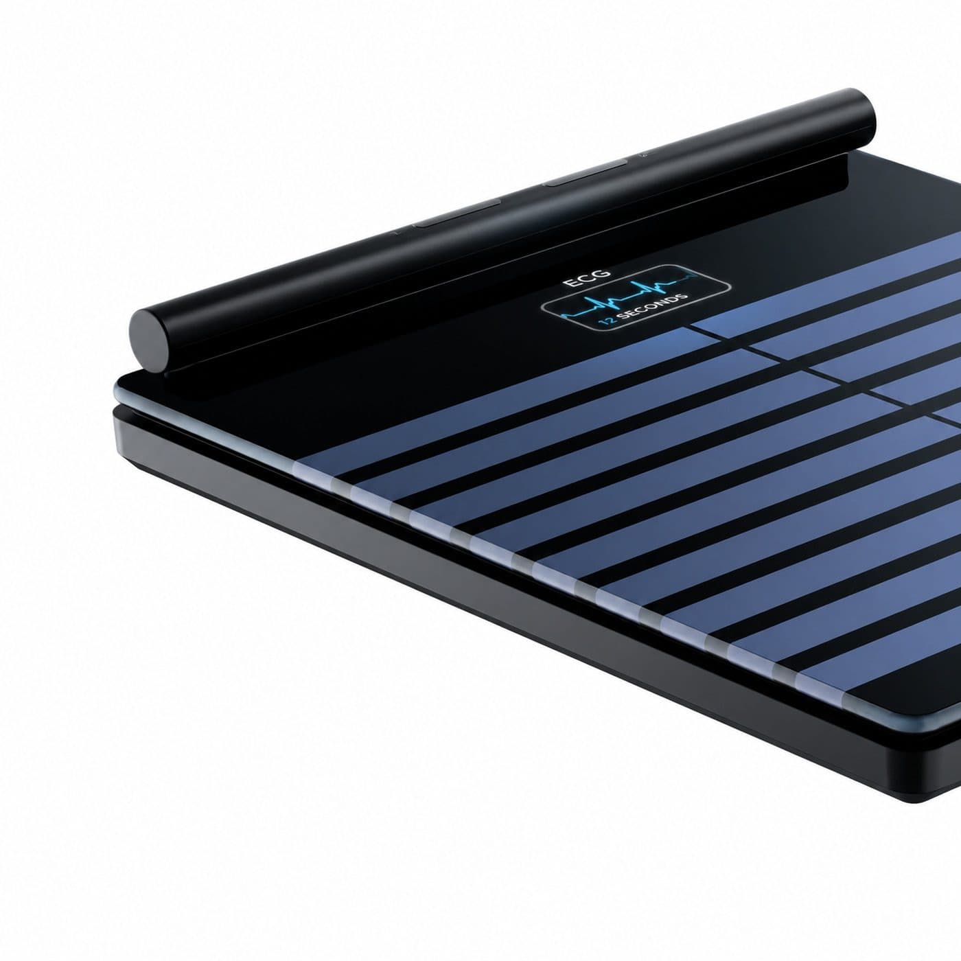 Крупный план электродов, рукоятки и экрана Withings Body Scan WBS08