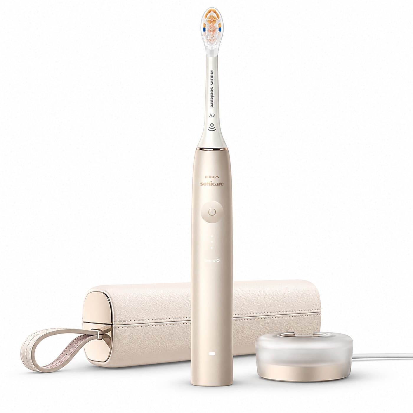 Комплект Philips Sonicare HX9992/11: золотистая щётка, дорожный футляр и зарядная станция