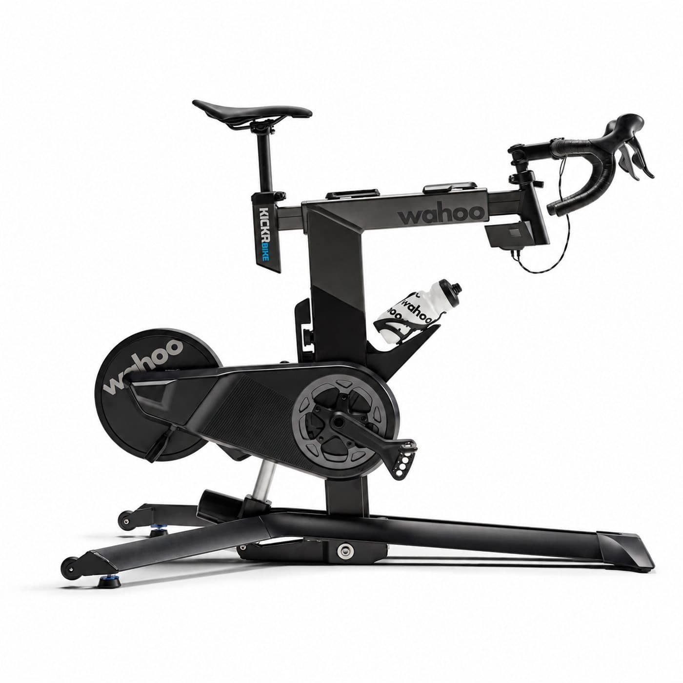 Умный велотренажёр Wahoo KICKR BIKE PRO WFBIKE4 — вид сбоку на белом фоне