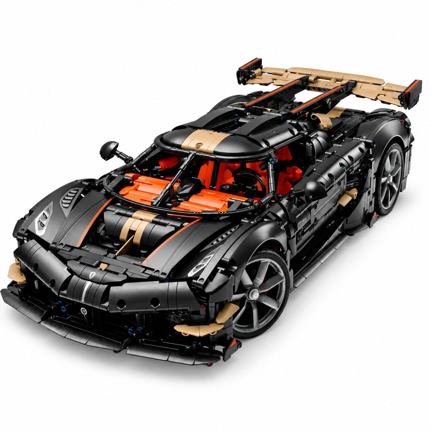 LEGO Technic 42232 Koenigsegg Sadair's Spear — автомобиль, вид спереди в три четверти