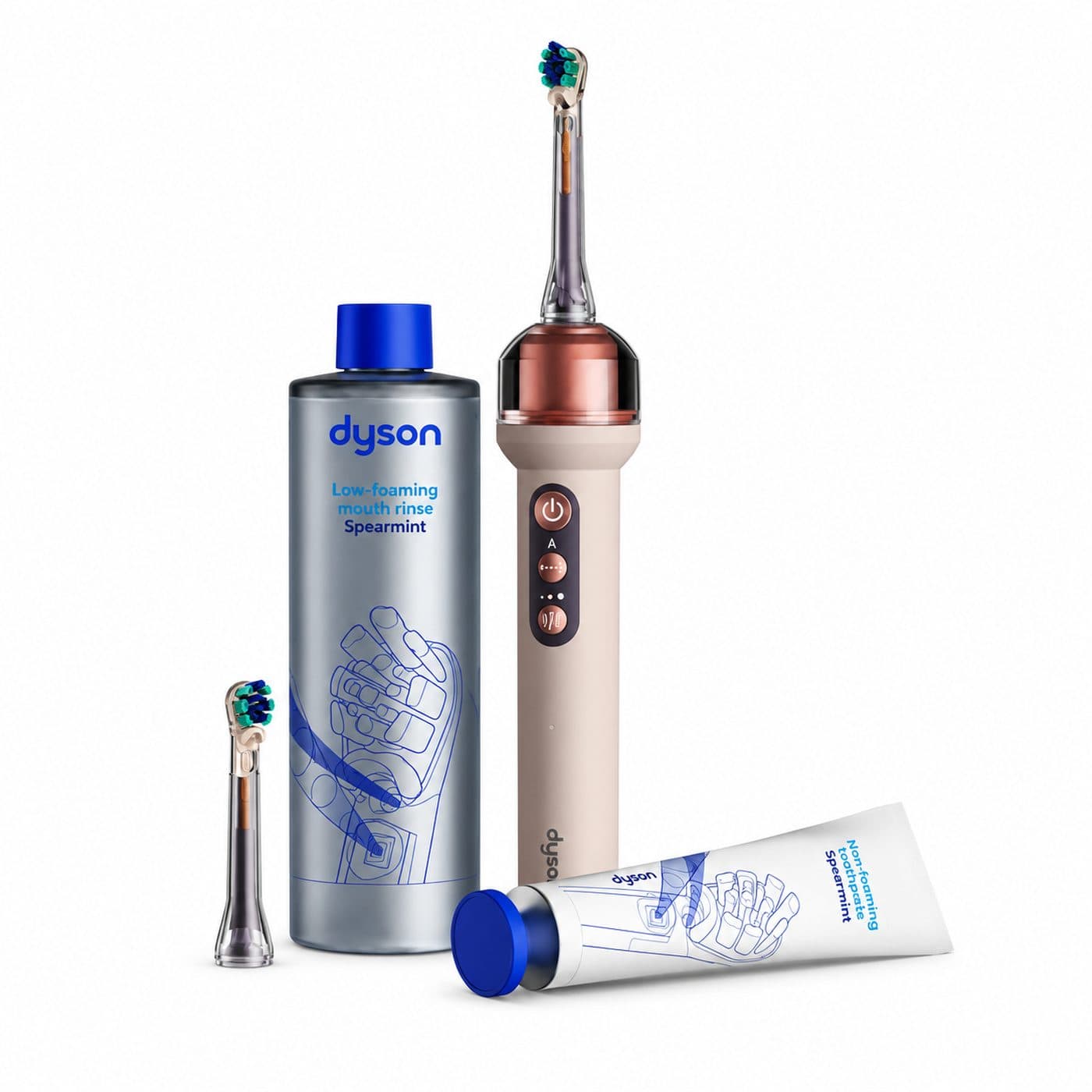 Dyson CameraJet Ceramic Pink с дополнительной насадкой, зубной пастой и ополаскивателем