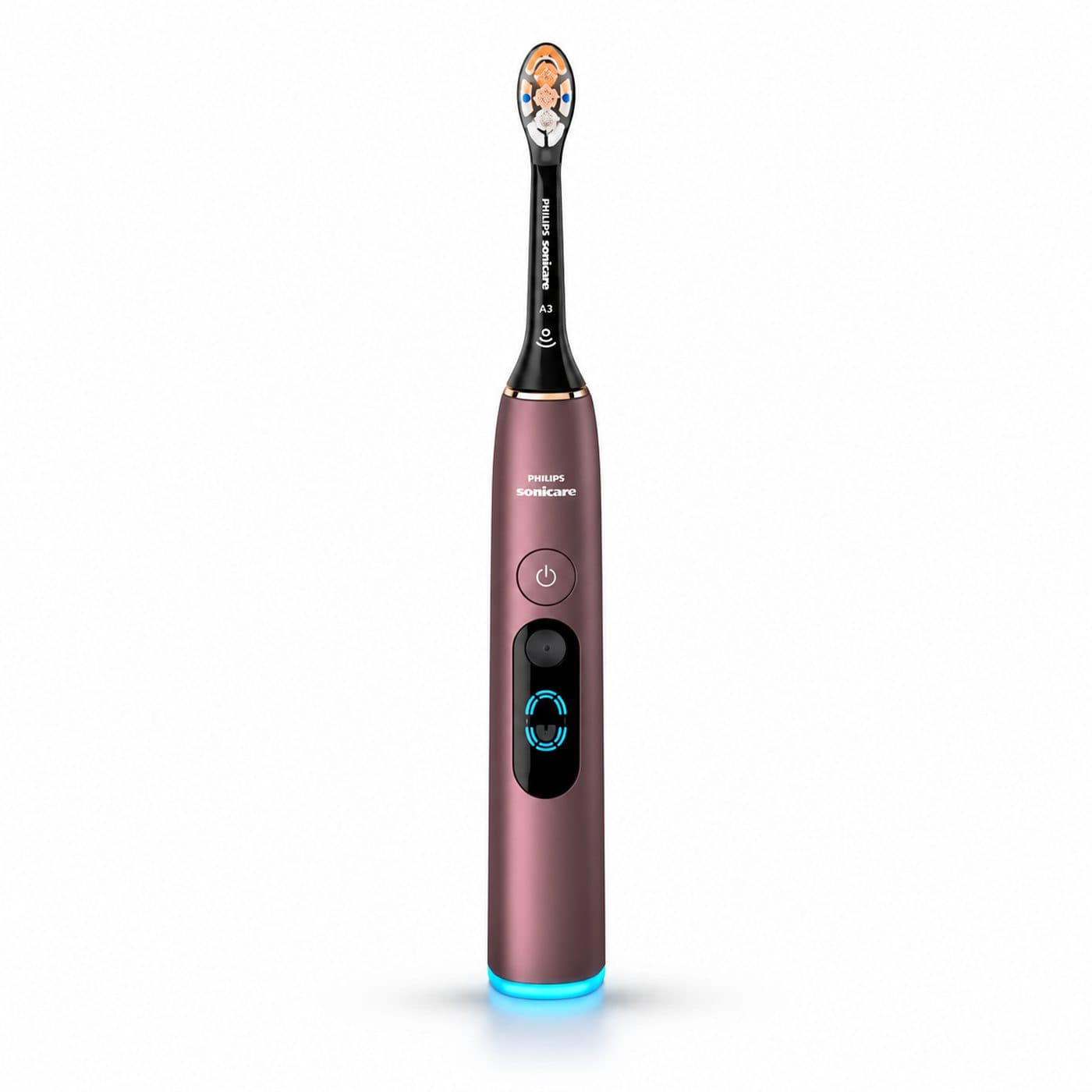 Фиолетовая звуковая зубная щётка Philips Sonicare DiamondClean 9900 Prestige HX9813/95 на белом фоне