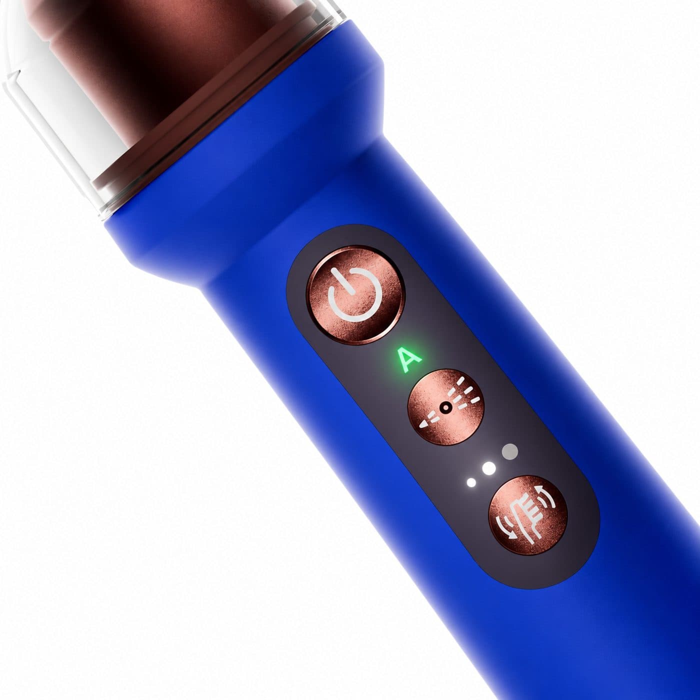 Кнопки включения, режима орошения и интенсивности чистки Dyson CameraJet Ceramic Ultra Blue