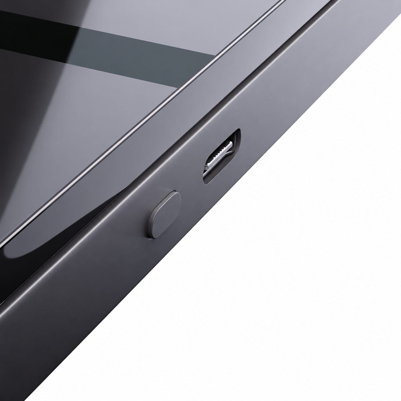 Порт USB-C и кнопка на корпусе весов Withings BodyFit WBS16